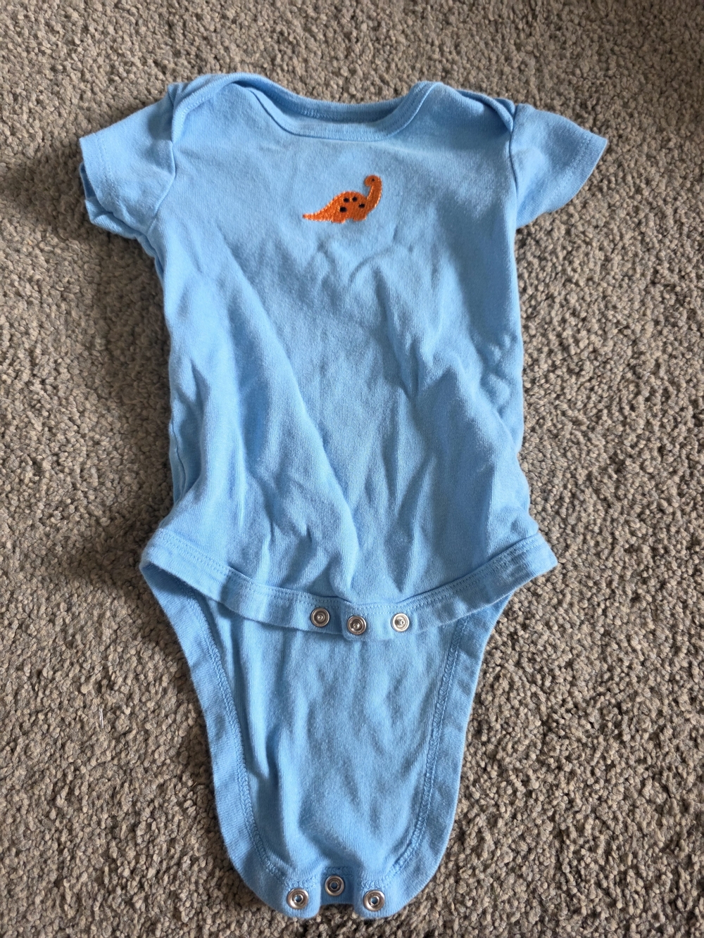 wonder nation Blue Short-Sleeve Bodysuit with Orange Dino